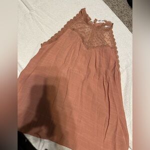 Mine Copper Lace Accent Blouse